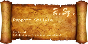 Rapport Szilvia névjegykártya