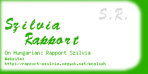 szilvia rapport business card
